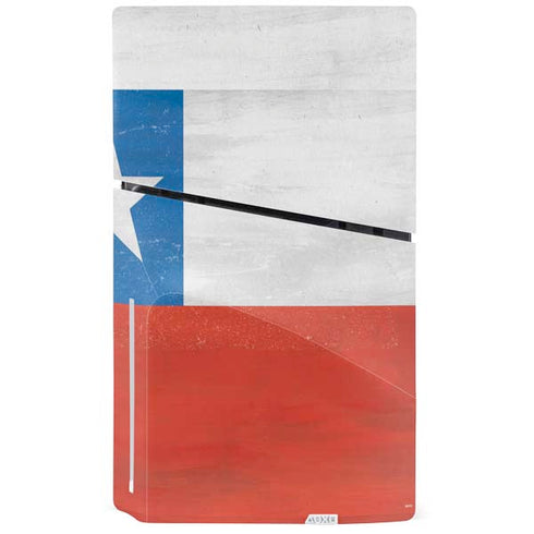 Chile Flag Distressed PS5 Slim Disk Console Skin